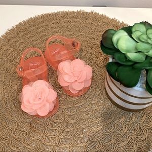 Peach Jelly sandals w Rose (toddler)